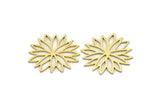 Brass Flower Charm, 12 Raw Brass Flower Charms, Charm Pendants (22x20x0.60mm) A3474