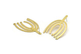Earring Studs, 2 Raw Brass - Irregular Shaped Stud Earrings With 3 Holes - Brass Earrings - Earrings (58x37x1.20mm) A3345