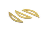 Semi Circle Charm, 24 Raw Brass Half Moon Charms With 1 Hole (26x6x1mm) A3620