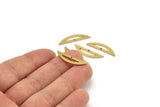 Semi Circle Charm, 24 Raw Brass Half Moon Charms With 1 Hole (26x6x1mm) A3620