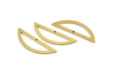 Semi Circle Charm, 12 Raw Brass Half Moon Charms With 1 Hole (33x10x1mm) A3624