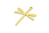 Brass Dragonfly Charm, 24 Raw Brass Dragonfly Charms With 1 Loop (27x22x0.60mm) A3648