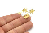 Brass Leaf Charm, 24 Raw Brass Leaf Charms With 1 Loop, Charm Pendants (14x0.60mm) A3588