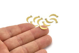 Brass Moon Charm, 50 Raw Brass Crescent Moon Charms With 1 Loop (14x3x0.60mm) A3640