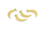 Brass Moon Charm, 50 Raw Brass Crescent Moon Charms With 1 Loop (17x4x0.60mm) A3641