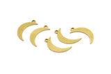 Brass Moon Charm, 50 Raw Brass Crescent Moon Charms With 1 Loop (17x4x0.60mm) A3641