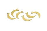 Brass Moon Charm, 50 Raw Brass Crescent Moon Charms With 1 Loop (17x4x0.60mm) A3641