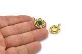 Brass Flower Charm, 4 Raw Brass Flower Charms With 1 Loop - Pad Size 6x8mm (15mm) N2064