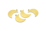 Brass Moon Charm, 12 Raw Brass Crescent Moon Charms With 1 Loop (19x8x0.60mm) A3637