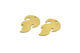 Brass Fire Charm, 12 Raw Brass Fire Shape Charms With 1 Hole (22x15x0.60mm) A3508