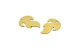 Brass Fire Charm, 12 Raw Brass Fire Shape Charms With 1 Hole (22x15x0.60mm) A3508
