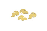 Brass Fire Charm, 12 Raw Brass Fire Shape Charms With 1 Hole (22x15x0.60mm) A3508