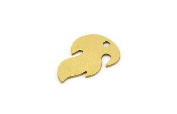 Brass Fire Charm, 24 Raw Brass Fire Shape Charms With 1 Hole (16x11x0.60mm) A3349