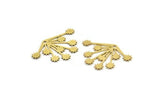 Brass Flower Charm, 24 Raw Brass Flower Shape Charms With 1 Hole, Charm Pendants (26x18x0.60mm) A3515