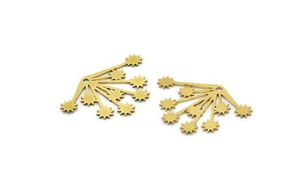 Brass Flower Charm, 24 Raw Brass Flower Shape Charms With 1 Hole, Charm Pendants (26x18x0.60mm) A3515