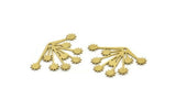Brass Flower Charm, 12 Raw Brass Flower Shape Charms With 1 Hole, Charm Pendants (32x22x0.60mm) A3613