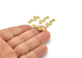 Pirinç Çiçek Tılsımı, 2 Delikli 24 Ham Pirinç Çiçek Şeklinde Tılsım, Tılsım Kolye Uçları (22x9x0,60 mm) A3581