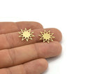 Brass Star Charm, 24 Raw Brass Star Shaped Charms, Charm Pendants, Connectors (18x17x0.60mm) A3541