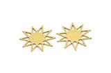 Brass Star Charm, 12 Raw Brass Star Shaped Charms, Charm Pendants, Connectors (23x21x0.60mm) A3557
