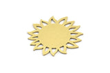 Brass Flower Charm, 8 Raw Brass Sunflower Shaped Charms, Earring Charms (25x23x0.60mm) A3598