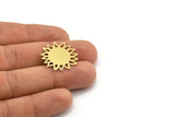 Brass Flower Charm, 8 Raw Brass Sunflower Shaped Charms, Earring Charms (25x23x0.60mm) A3598
