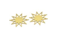 Brass Star Charm, 10 Raw Brass Star Shaped Charms, Charm Pendants, Connectors (26x25x0.60mm) A3658