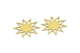 Brass Star Charm, 10 Raw Brass Star Shaped Charms, Charm Pendants, Connectors (26x25x0.60mm) A3658