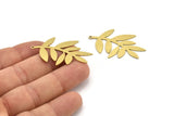 Brass Leaf Charm, 6 Raw Brass Leaf Charms With 1 Loop, Charm Pendants (42x27x0.60mm) A3528