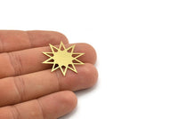 Brass Star Charm, 8 Raw Brass Star Shaped Charms, Charm Pendants, Connectors (30x28x0.60mm) A3655