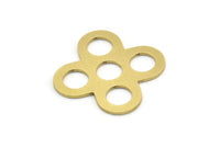 Pirinç Geometrik Bağlantı Parçası, 6 Ham Pirinç Artı Şekilli Bağlantı Parçası, Charm Parçaları, Yuvarlak Parçalar (32x26x1mm) A3522