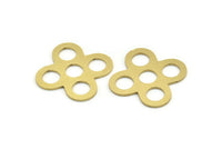 Pirinç Geometrik Bağlantı Parçası, 6 Ham Pirinç Artı Şekilli Bağlantı Parçası, Charm Parçaları, Yuvarlak Parçalar (32x26x1mm) A3522