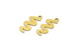 Brass Worm Charm, 24 Raw Brass Worm Charms With 1 Loop, Earring Charms (16x7x0.60mm) A3632