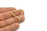 Brass Triangle Charm, 12 Raw Brass Triangle Charms, Geometric Findings, Connector Findings (36x34x1mm) A3670