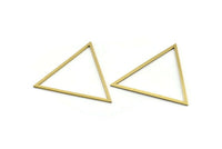 Brass Triangle Charm, 10 Raw Brass Triangle Charms, Geometric Findings, Connector Findings (45x46x1mm) A3674