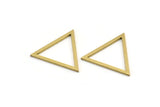 Brass Triangle Charm, 24 Raw Brass Triangle Charms, Geometric Findings, Connector Findings (25x24x1mm) A3673