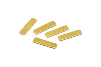 Raw Brass Bracelet, 100 Raw Brass Rectangle Stamping Blanks (15x4mm) Pen 660-0 A0477