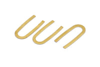Brass Geometric Blank, 24 Raw Brass U Shaped Blanks, Charms, Findings (27x13x0.50mm) D1346