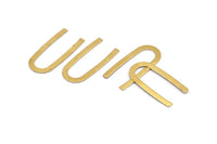 Brass Geometric Blank, 24 Raw Brass U Shaped Blanks, Charms, Findings (27x13x0.50mm) D1346