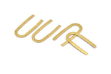 Brass Geometric Blank, 24 Raw Brass U Shaped Blanks, Charms, Findings (27x13x0.50mm) D1346