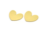 Brass Heart Blank, 12 Raw Brass Heart Blanks, Stamping Blanks (15x19x0.60mm) A3536