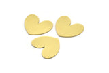 Brass Heart Blank, 12 Raw Brass Heart Blanks, Stamping Blanks (15x19x0.60mm) A3536
