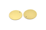 Brass Stamping Tag, 8 Raw Brass Round Charms With 1 Hole (19x0.60mm) A3572