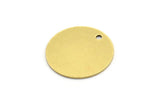 Brass Stamping Tag, 10 Raw Brass Round Charms With 1 Hole (16x0.60mm) A3573