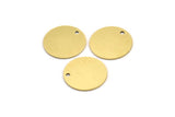 Brass Stamping Tag, 10 Raw Brass Round Charms With 1 Hole (16x0.60mm) A3573