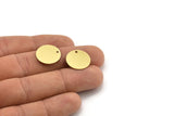 Brass Stamping Tag, 10 Raw Brass Round Charms With 1 Hole (16x0.60mm) A3573