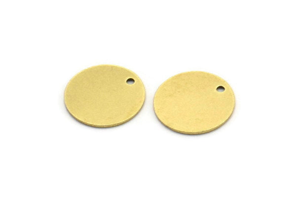 Brass Stamping Tag, 24 Raw Brass Round Charms With 1 Hole (12x0.60mm) A3569