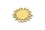 Brass Flower Charm, 24 Raw Brass Sunflower Shaped Charms, Earring Charms (16x15x0.60mm) A3516
