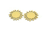 Brass Flower Charm, 24 Raw Brass Sunflower Shaped Charms, Earring Charms (16x15x0.60mm) A3516