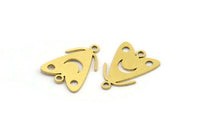 Brass Bug Charm, 24 Raw Brass Fly Shaped Charms With 2 Loops, Insect Jewellery, Connector Findings (17x13x0.60mm) A3626