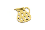 Brass Carafe Charm, 12 Raw Brass Carafe Charms With 1 Hole (18x14x0.60mm) A3656
